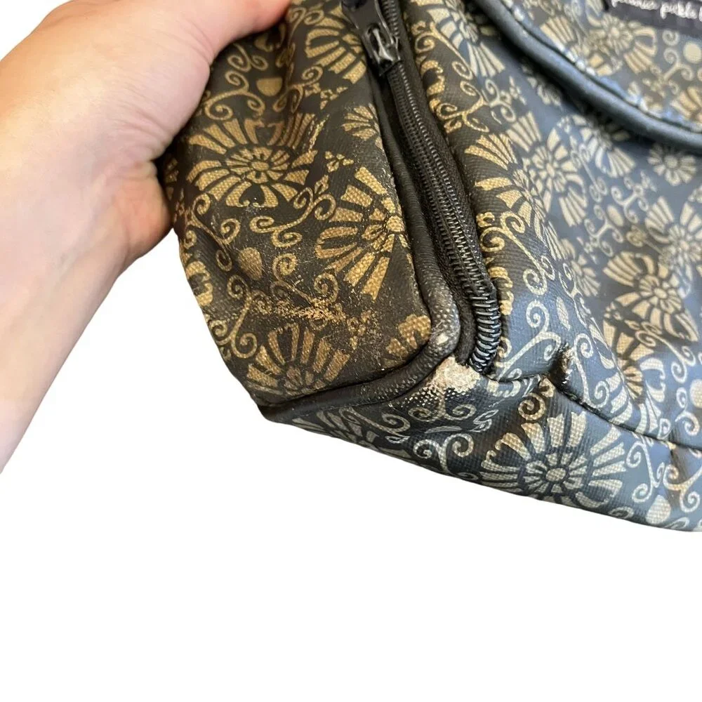 Petunia Pickle Bottom Brown Embroidered Backpack Crossbody Diaper Bag Baby